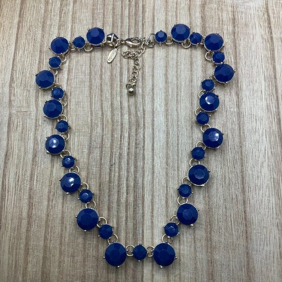 Natasha Couture Cobalt Blue Circular Necklace - Picture 2 of 7